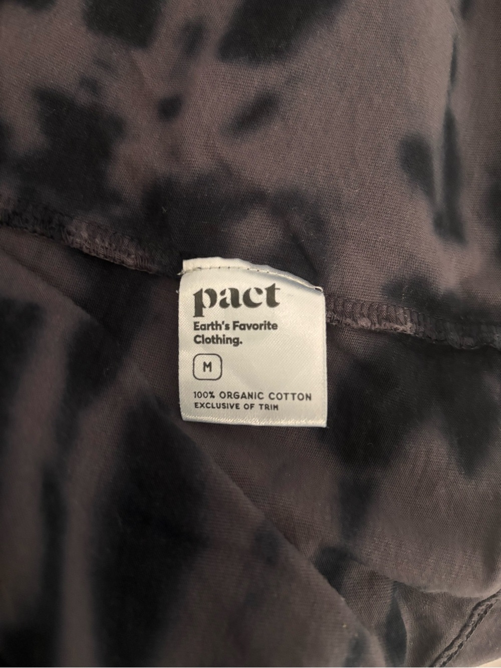 EUC Pact Organic Cotton Long Sleeved Shirt Sz M Tie Dye Purple Navy Blue/Black - Picture 4 of 7
